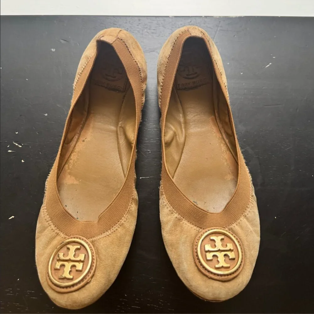 TORY BURCH Caroline Suede Ballerina Flats - Picture 9 of 12